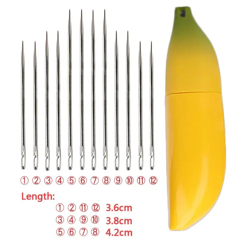 12 Pieces/Set Self-Threading Needles for Sharp Point Tips Sewing Needles with Dropshipping