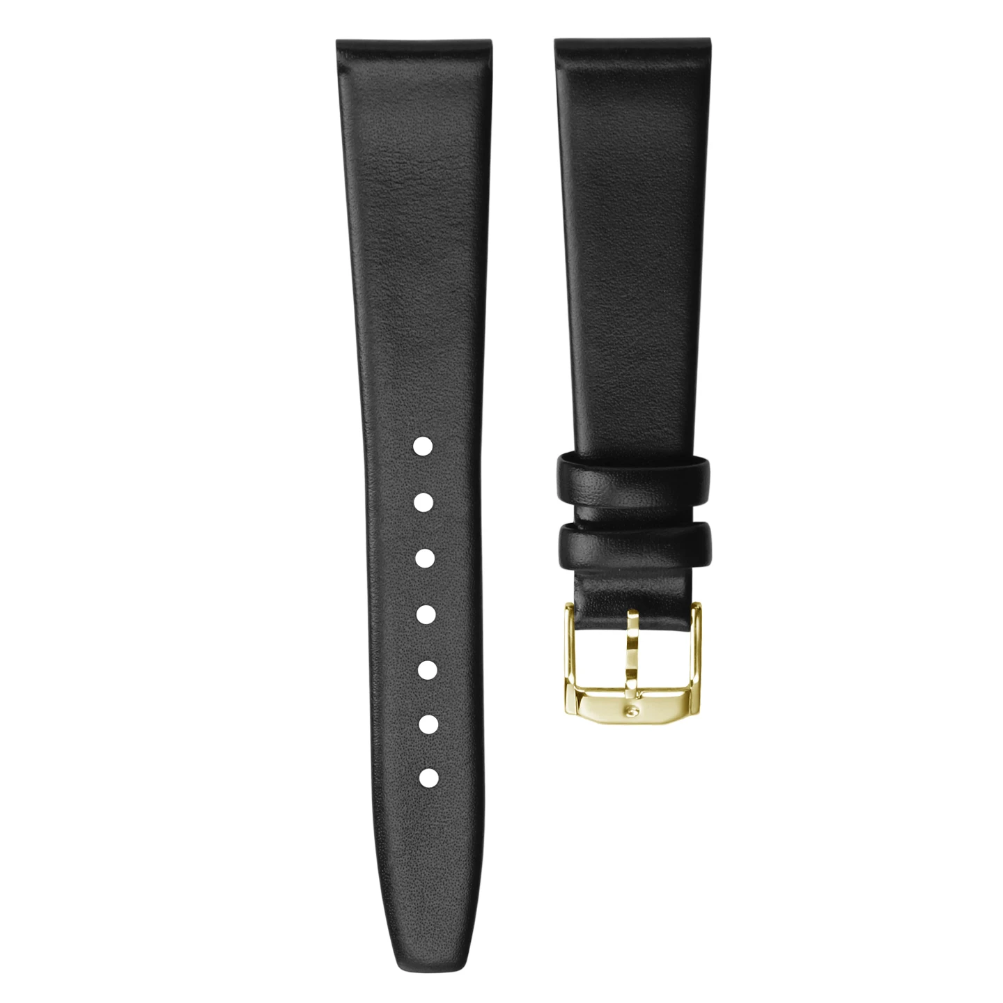 Movado Museum Classic Series 0604230/0604231 얇은 평직 정품 가죽 스트랩 18mm 블랙 시계 체인