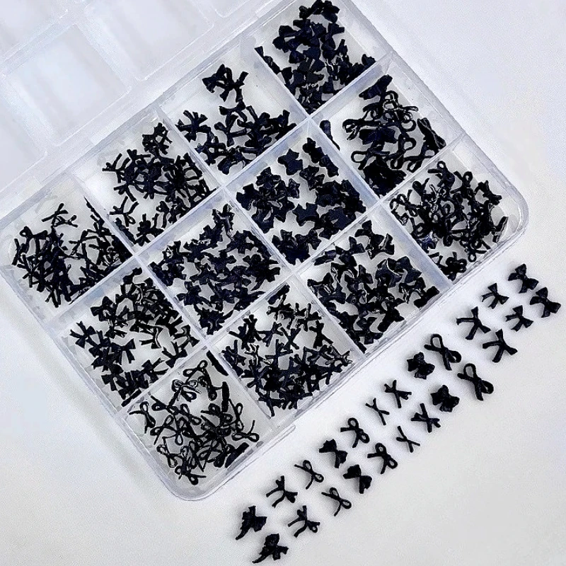 

Black Pink Bowknot Colorful Resin Ribbon Strawberry Cherry Pearl Ball Flower Star Rivet Nail Art Accessories Decoration Manicure