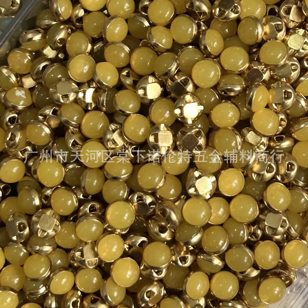 100 Pieces 5mm Super Small Buttons Gold Color Zinc Alloy Round Shank Buttons DIY Handicrafts Doll Accessories