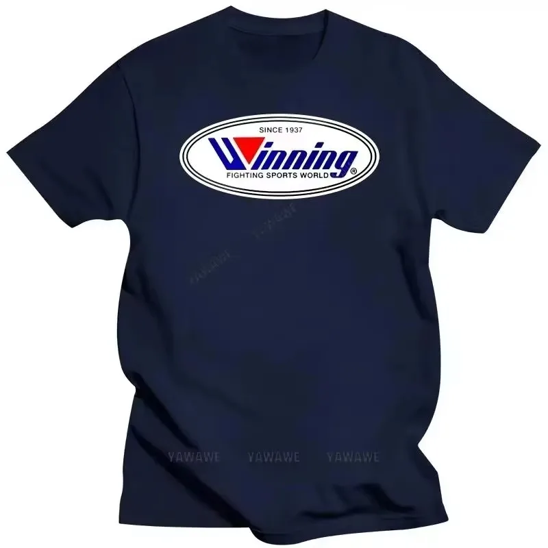 2026 Men Winning Boxing Brand Oval Logo Graphic T Shirt Fighting Sports Short Sleeve White Cotton Oversized Tee