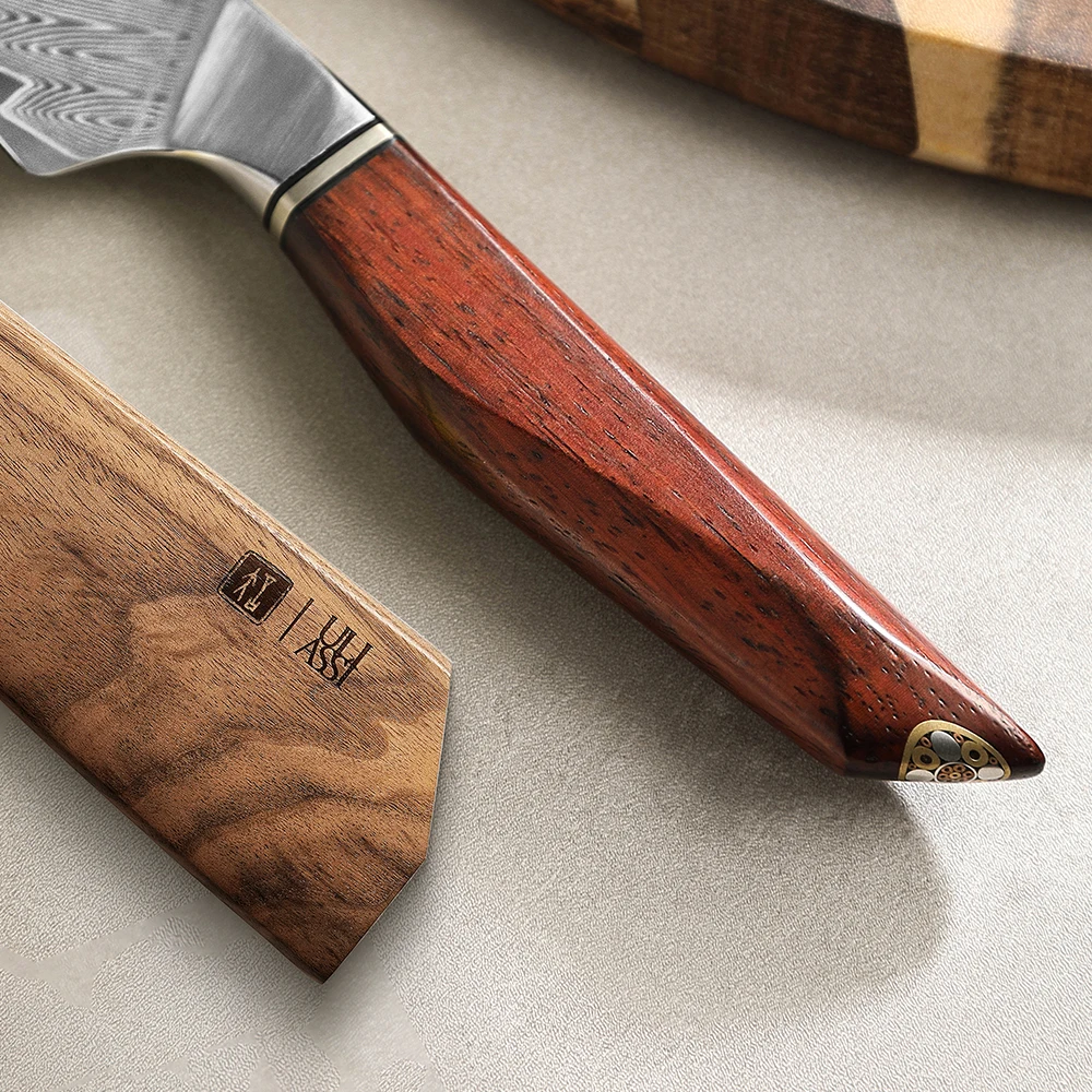  Нож XINZUO Premium Bunka из Дамасской стали