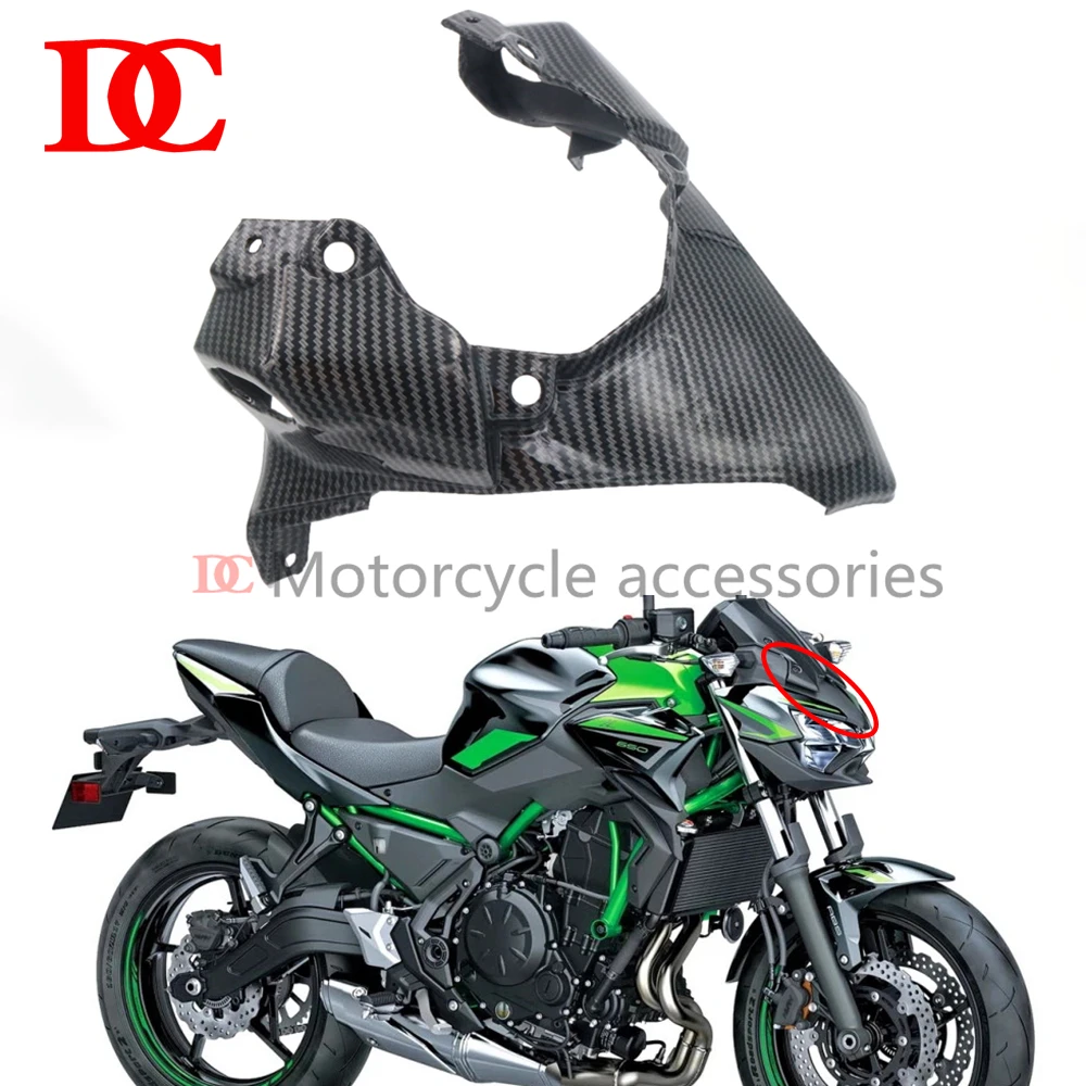 

Обтекатель переднего верхнего носа для Kawasaki Z650 2020 2021 2022, чехол для фары, держатель переднего поворотного сигнала, кронштейн для лобового стекла