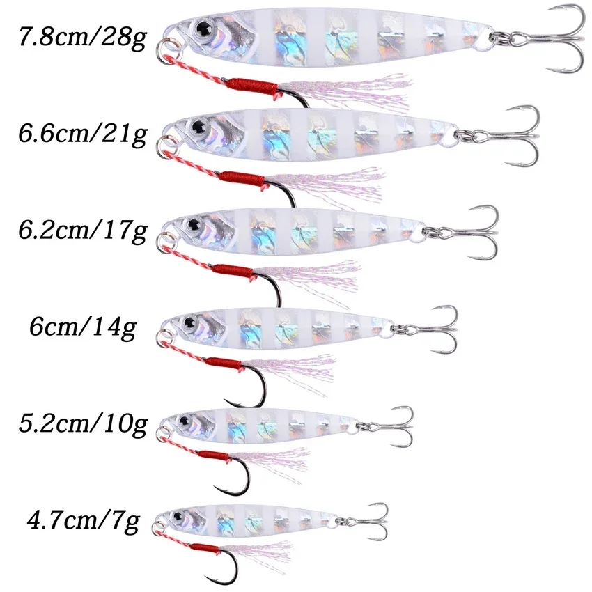 10pcs Metal Jigs Fishing Lure Weights 40g 28g 21g  Pesca Sea Long Shore Casting Jigging Lure Jig Spoon Sinking Fishing Lure Set