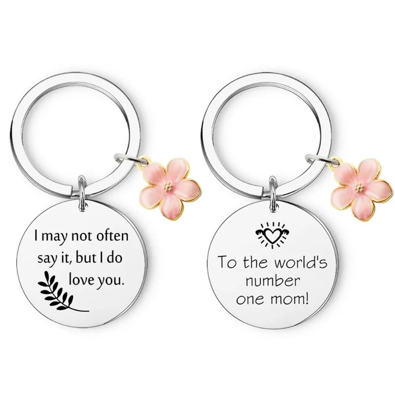 DIY Customizable Cartoon Flower Keychain with Engraving for Mother's Day and Birthday Gifts