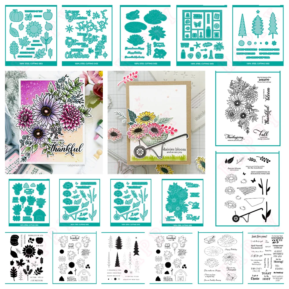 

2025 New Fall Friendly Pastures Metal Cutting Dies Stamps Stencil Die DIY Scrapbooking Paper Craft Handmade Album Card Template