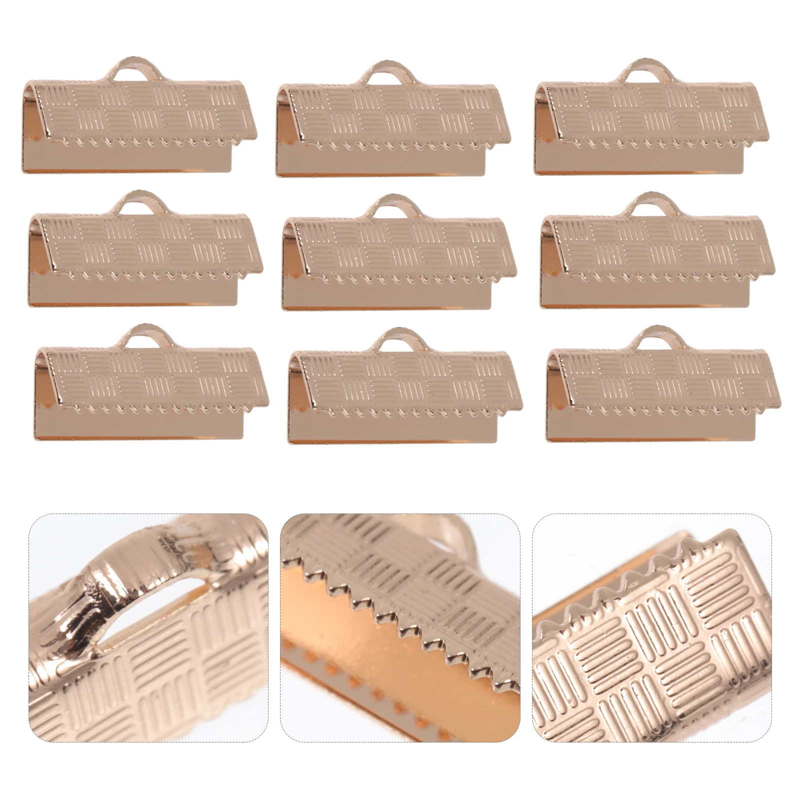 

50 Pcs Vest Buckle Accessories Ribbon Crimp Clamp Ends Pinch Clasps Cord Crimps Jewellery Making Jewelry