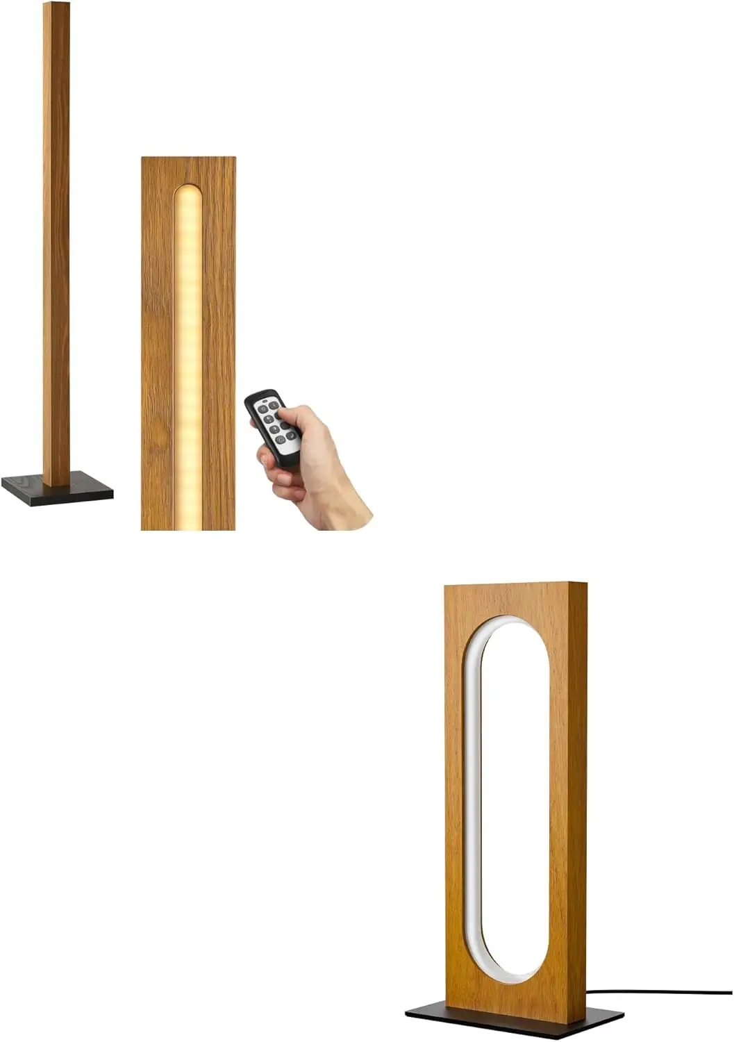 Candeeiro de pé moderno e candeeiro de mesa LED de meados do século