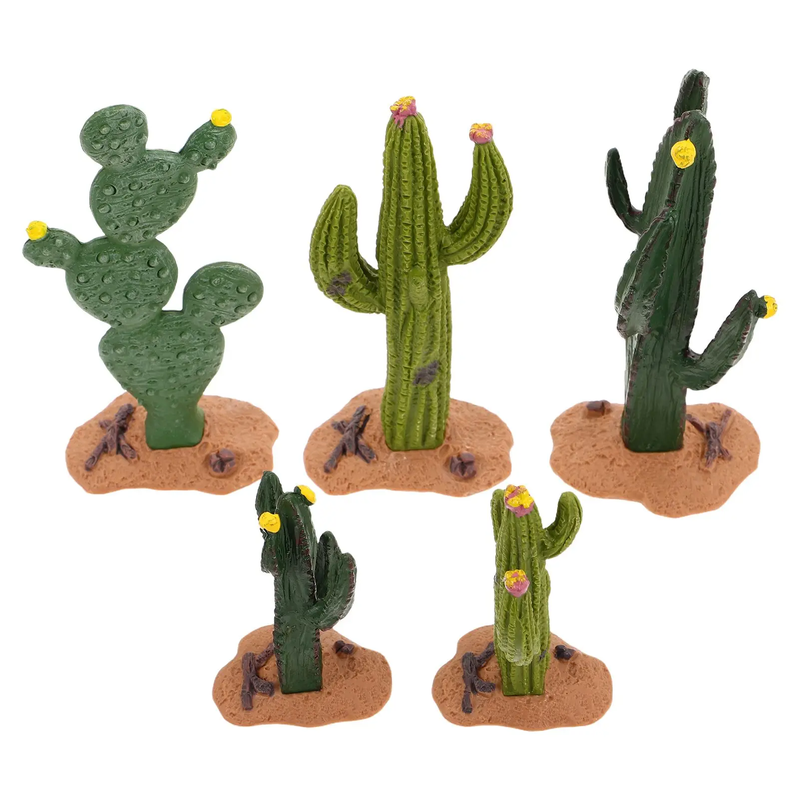 

5 Pcs Simulation Succulent Plant Mini Artificial Plants Resin Material MaintenanceFree Decor Small Cactus Landscape Desk Home