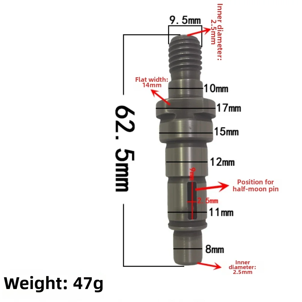 

Вал шпинделя для угловой шлифовальной машины Ritian 604, изготовленный из сплава, внешний диаметр 9,5 мм, внутренний диаметр 2,5 мм.