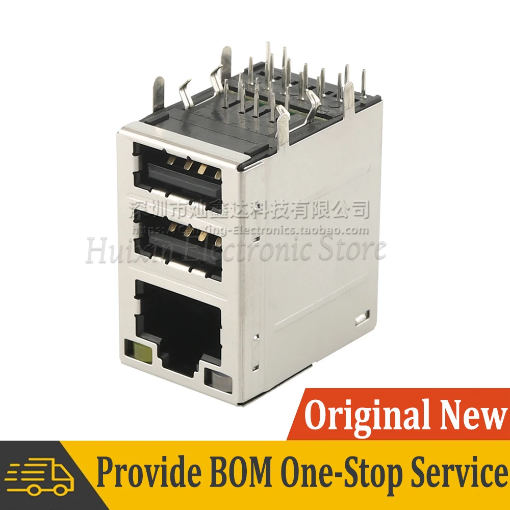 5pcs RUZ-161A01GA RUZ 161A01GA RJ45 Jack 8p8c Conector Gigabit Ethernet Interface Transformador de rede USB LED 1000 Base-T