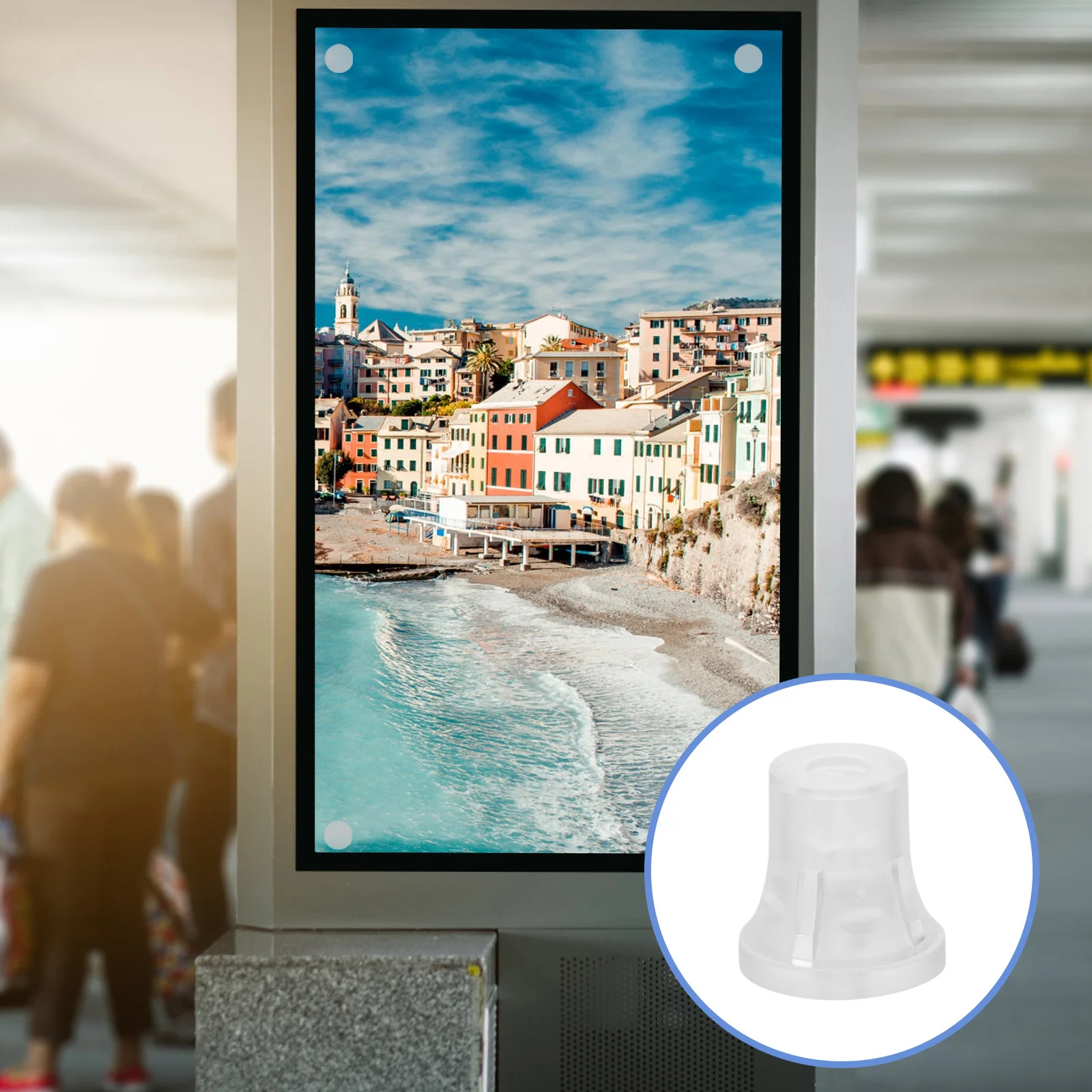 

10pcs Clear Plastic Screws Washers Set Transparent Mounting Hardware Kit For Glass Board Sign Diy Invisible Adhesive Nails