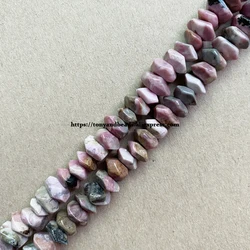 Semi-precious Stone Irregular Faceted Rondelle Xinjiang Rhodonite 7