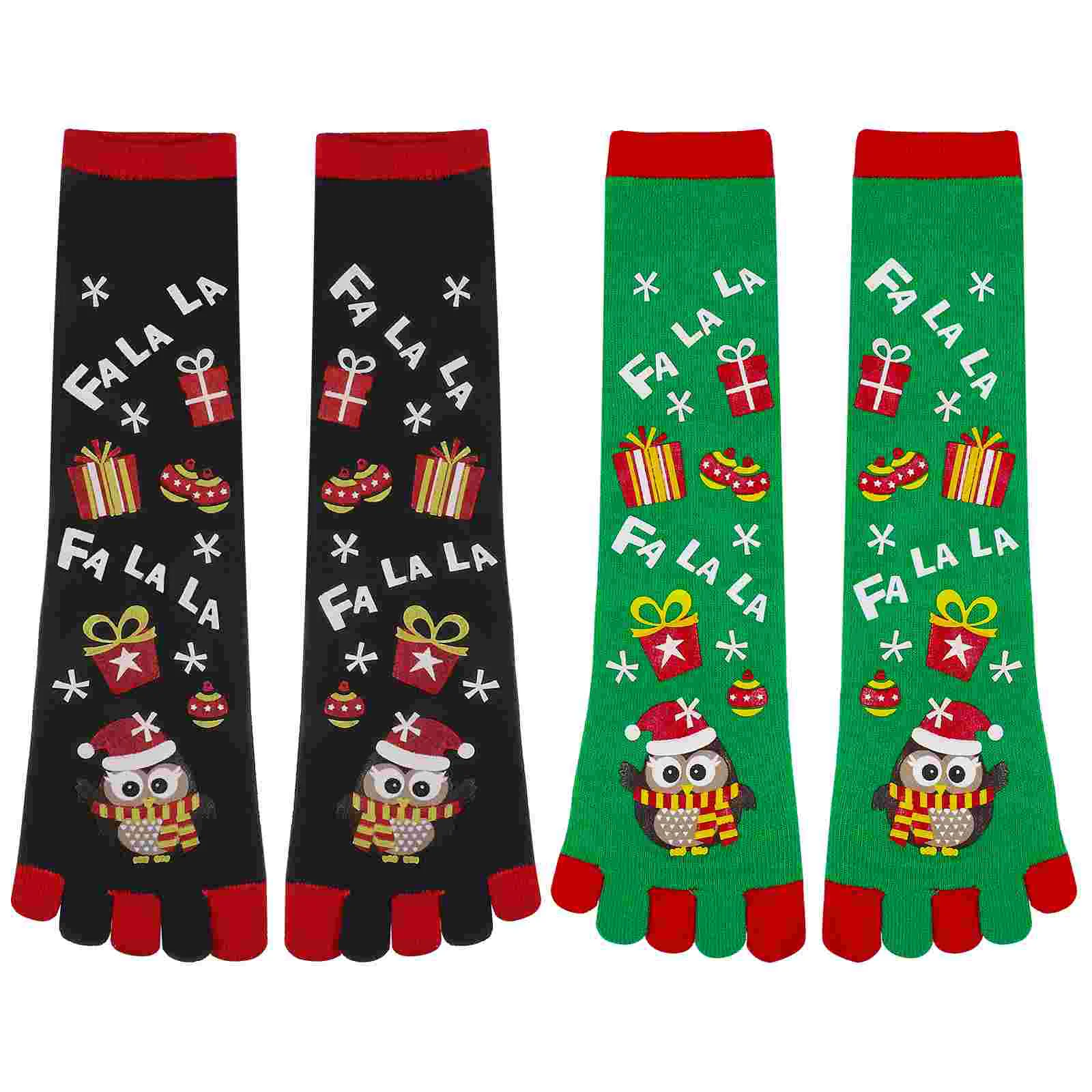 Christmas Five Toe Socks Five-toe Stocking Stockings Comfortable Xmas Festive Mid-stocking