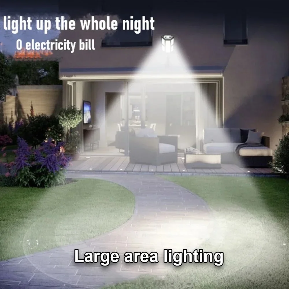 New LED Solar Lights Outdoor Smart Sensor Strong Light 500㎡ Floodlight Solar Wall Lamp High Power Garden Street Sunlight Lantern