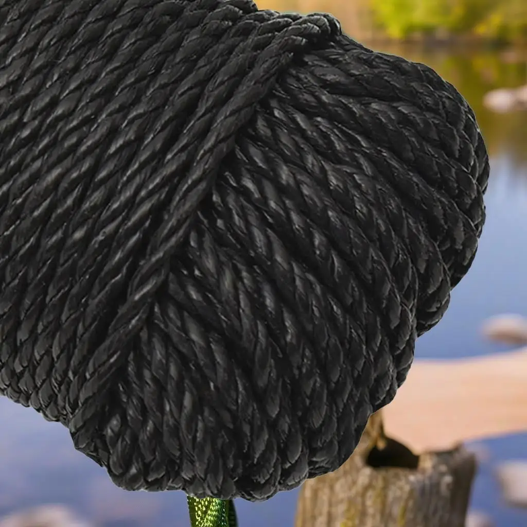 Durable 8mm Black Polypropylene Work Rope - 50m Heavy-Duty Utility Rope for Outdoor and Industrial Use