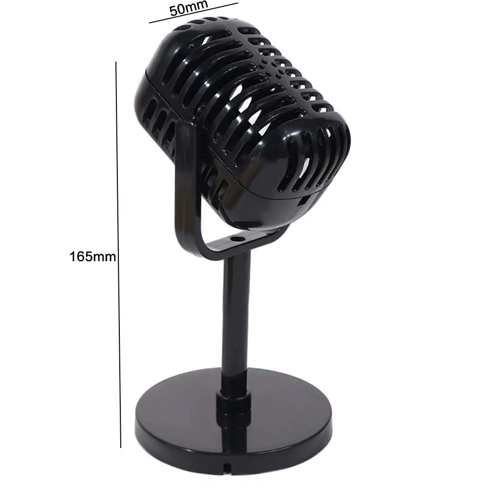 Classic Retro Microphone Props Plastic Miniature Dynamic Vocal Microphone Vintage Fake Microphone Model Home Decoration