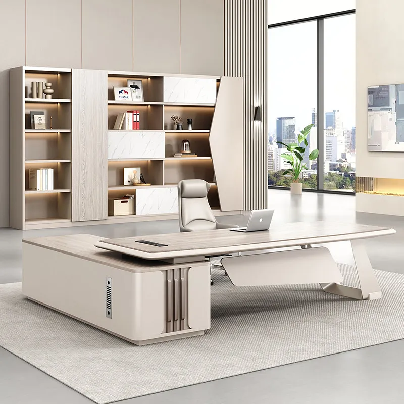 Modern Standing Office Desk Wooden Decoration Luxury European Aesthetic Office Desk Storage Organizers Tavolo Home Furniture