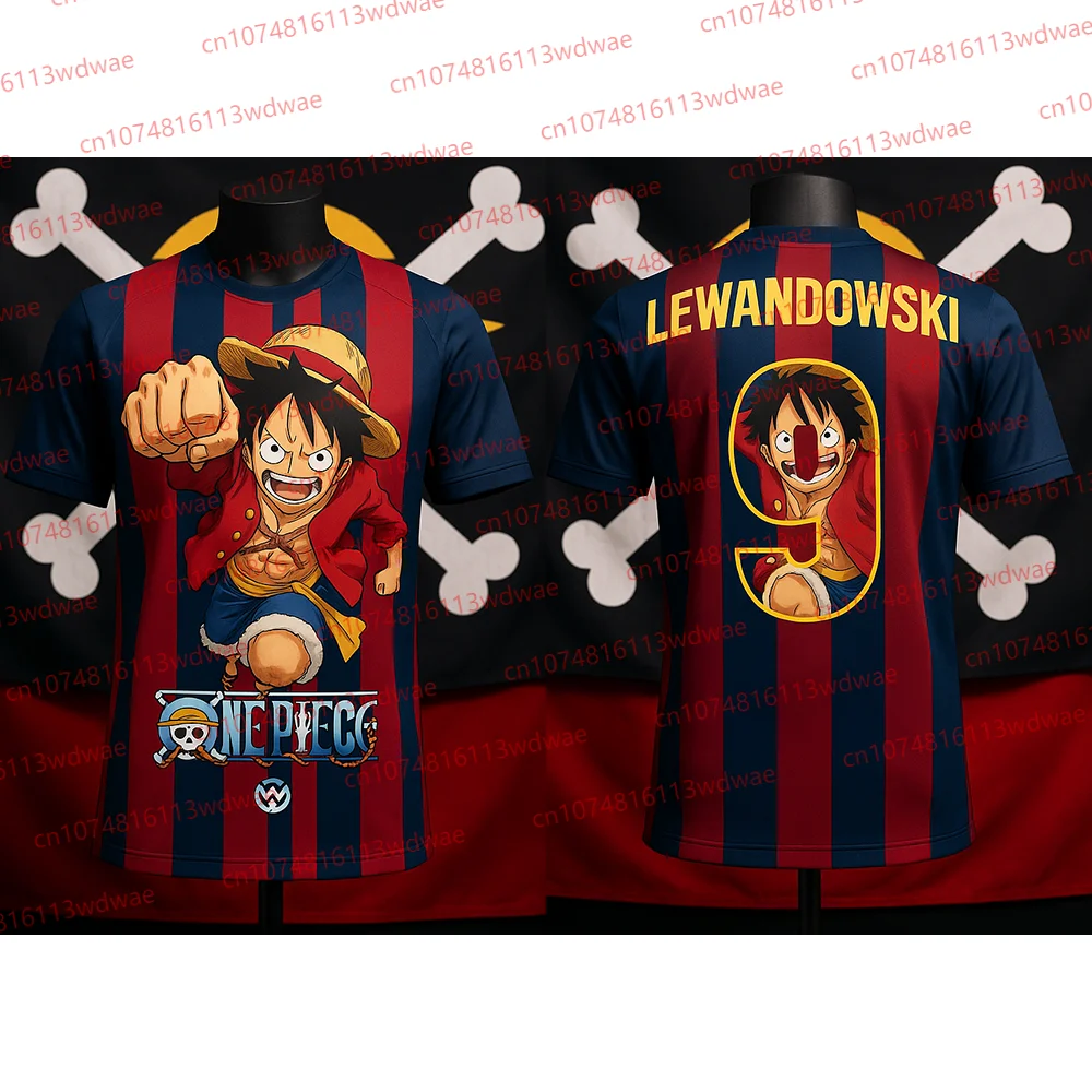 2025 One Piece Jersey Luffy Football Jersey Barce Football Special Edition Lewandowski 9 Jersey Kit Spain Football Jersey Kit
