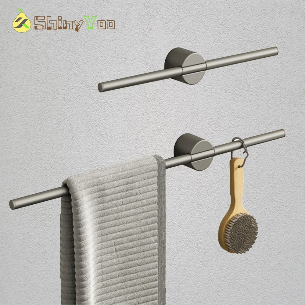 

Wall Mounted Towel Rack, Bathroom Accessories Space Aluminum Shower Room Holder Towel Hanger 40-50CM Towel Bar Storage Rack