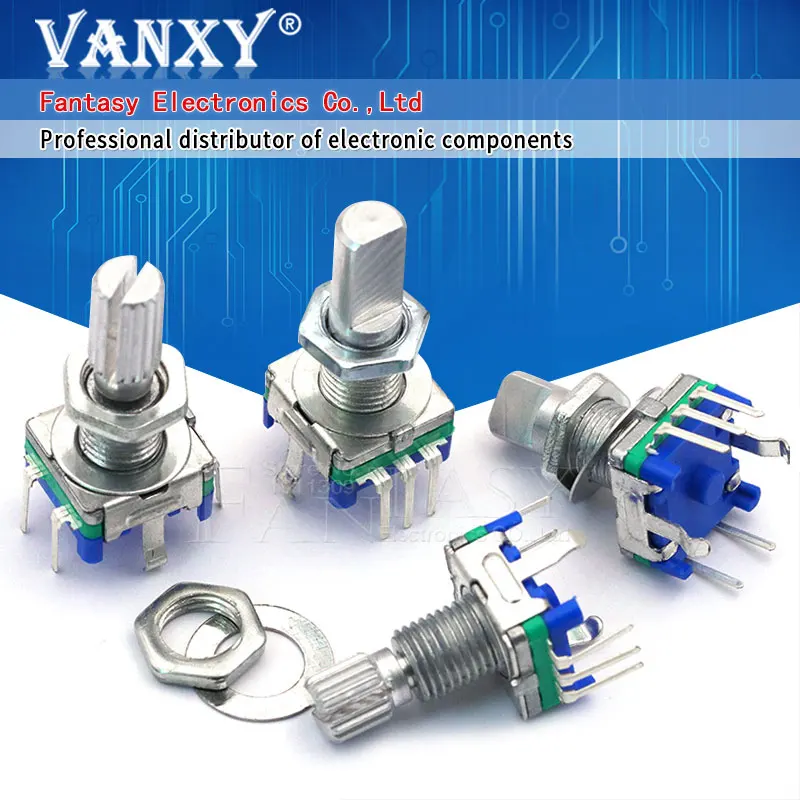 Codificador rotativo de meio ou ameixa, 15mm, 20mm, Code Switch, EC11, potenciômetro digital com interruptor, 5Pin, 10pcs