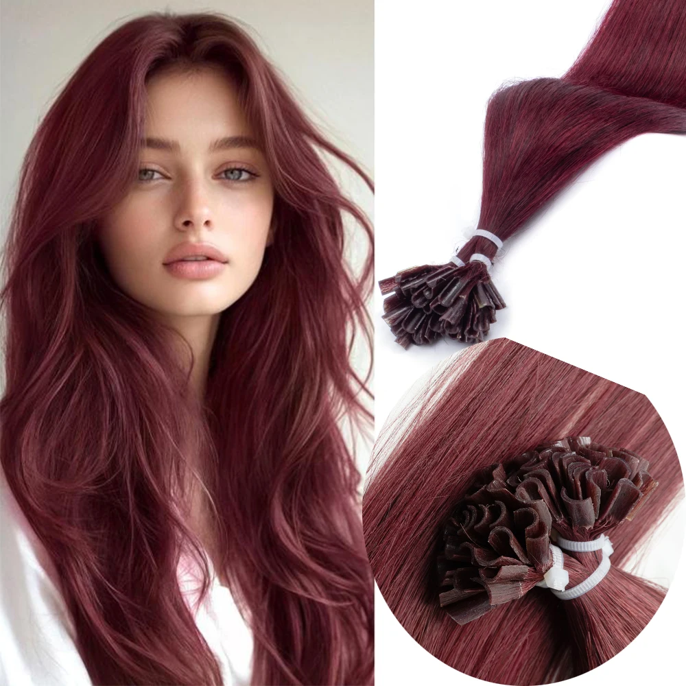 

U Tip Hair Extensions 12-24 inch Mix Length 100% Remy Human Hair Keratin Pre Bonded 50pcs Straight for Volume & Length for Women