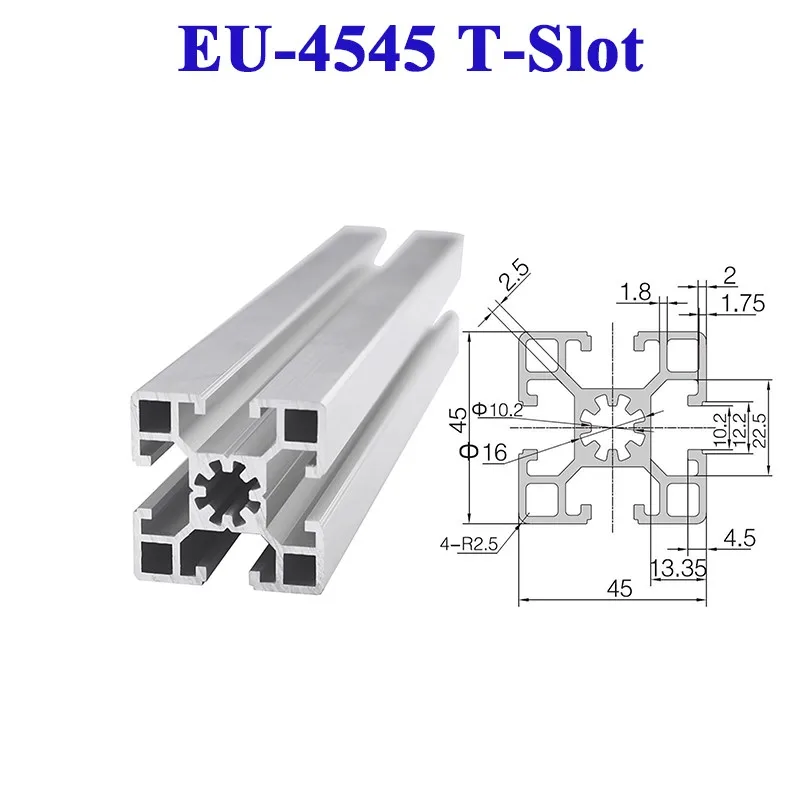 

1PCS 4545 Aluminum Profile T-slot European Standard 45x45mm Silver Anodized Extrusion L 100-1000mm Linear Rail for 3D Printer