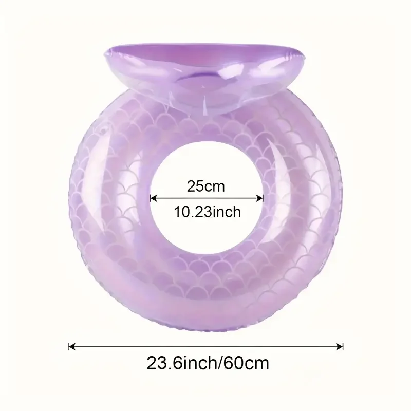 ذيل السمكة الأرجواني الشفاف - تصميم مقياس السمك PVC، مثالي للشاطئ الصيفي وأيام حمام السباحة #4