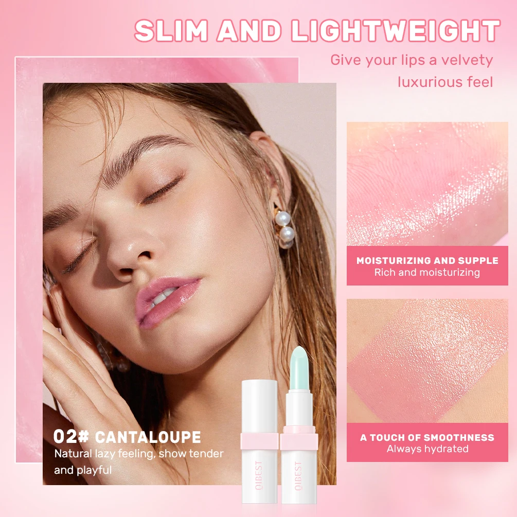 QIBEST تغيير لون بلسم الشفاه ترطيب طويل الأمد الخوخ هلام أحمر الشفاه ملمع الشفاه المغذي سمنة الشفاه ماكياج الشفاه وصمة عار #3