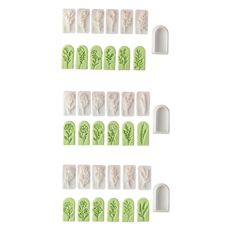 

7pcs Easy To Clean New Flower Plant Stamps Polymer Clay Earring Cutters Handmade Jewelry Tool Fashion Accessory Mould