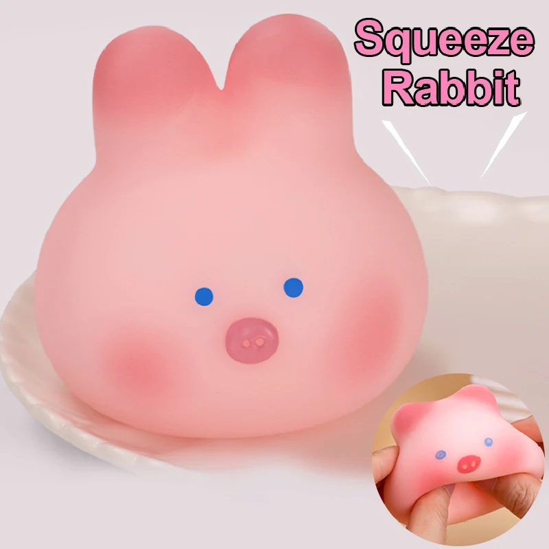 

1/2pcs Cute Pink Cherry Blossom Pig Knead Music Toys Squeeze Slow Rebound Rabbit Vent Action Figure Kids Adult Decompression Toy