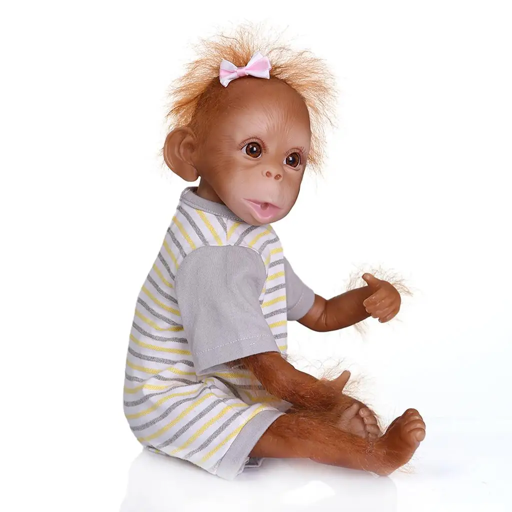 

Reborn Monkey Dolls Lifelike 16inch Vinyl Poseable Monkey Baby Doll Realistic Doll Full Body for Collectors