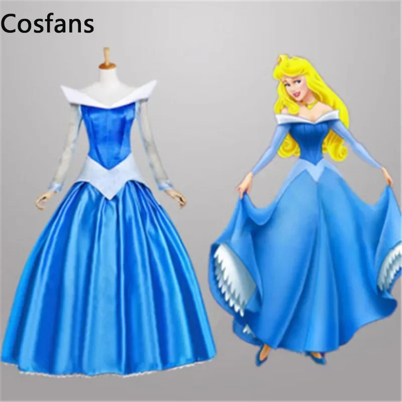 2025 New Movie Sleeping Beauty Princess Aurora Luxury Fancy Adult Cosplay Costume Halloween Christmas Woman Cloak Dress S RQR56