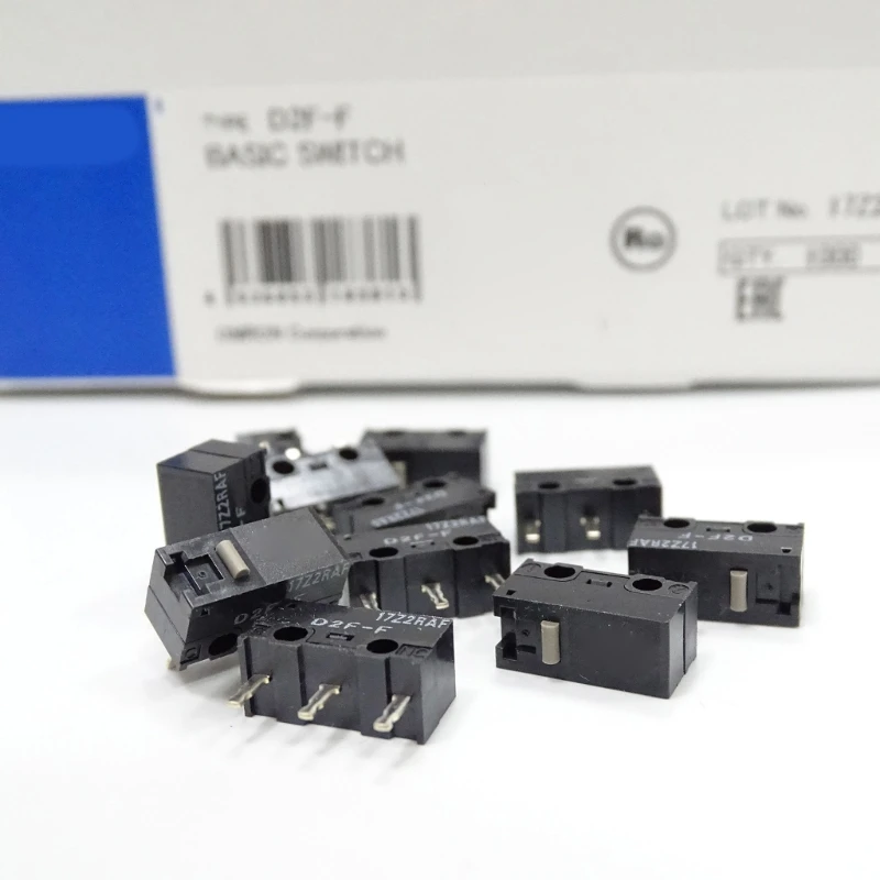 2/10 قطعة الأصلي اليابان رمادي نقطة D2F-F ماوس مفاتيح صغيرة ماوس فريتينغ Microswitch 10 مليون نقرة 0.7N دروبشيبينغ