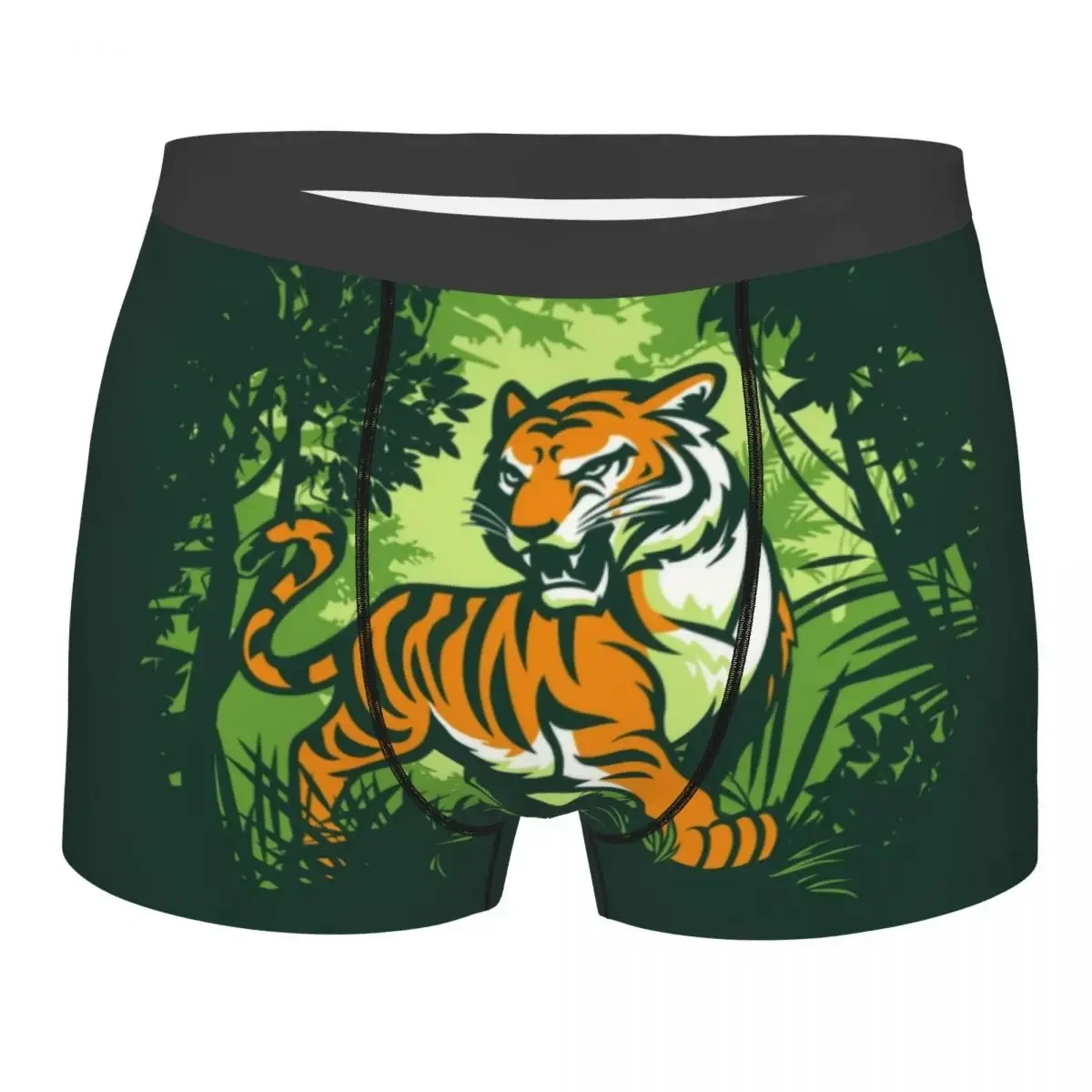 Cute Tiger Jungle Underwear Male Sexy Print Customized Forest Animal Cat Boxer Shorts Panties Briefs Soft Underpants