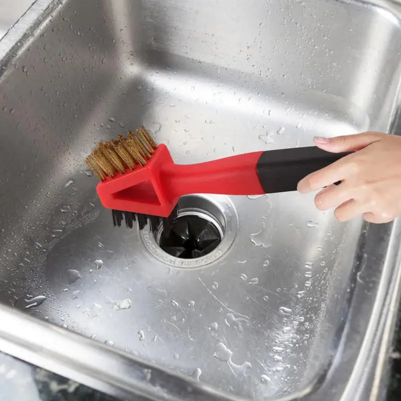 스토브 청소 브러시 ​​4 In 1 Grime Scrubber Brush (분리형 핸들 포함) 가정용 쿡탑 스크레이퍼 이중 재료 헤드