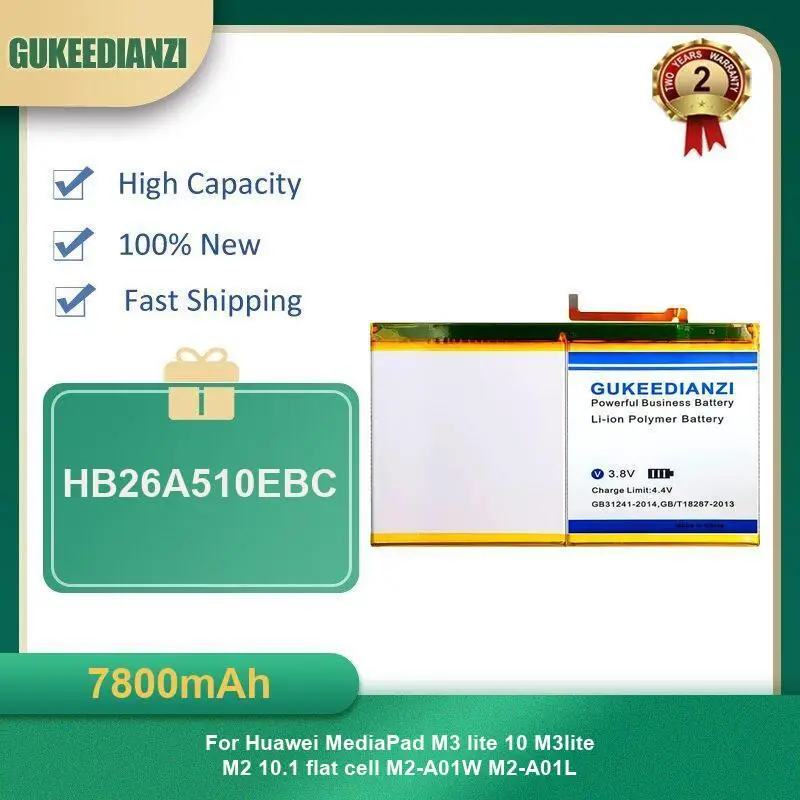 7800 мАч HB26A510EBC аккумулятор для планшета Huawei MediaPad M3 lite 10 M3lite M2 10,1 плоский элемент M2-A01W M2-A01L высокой емкости