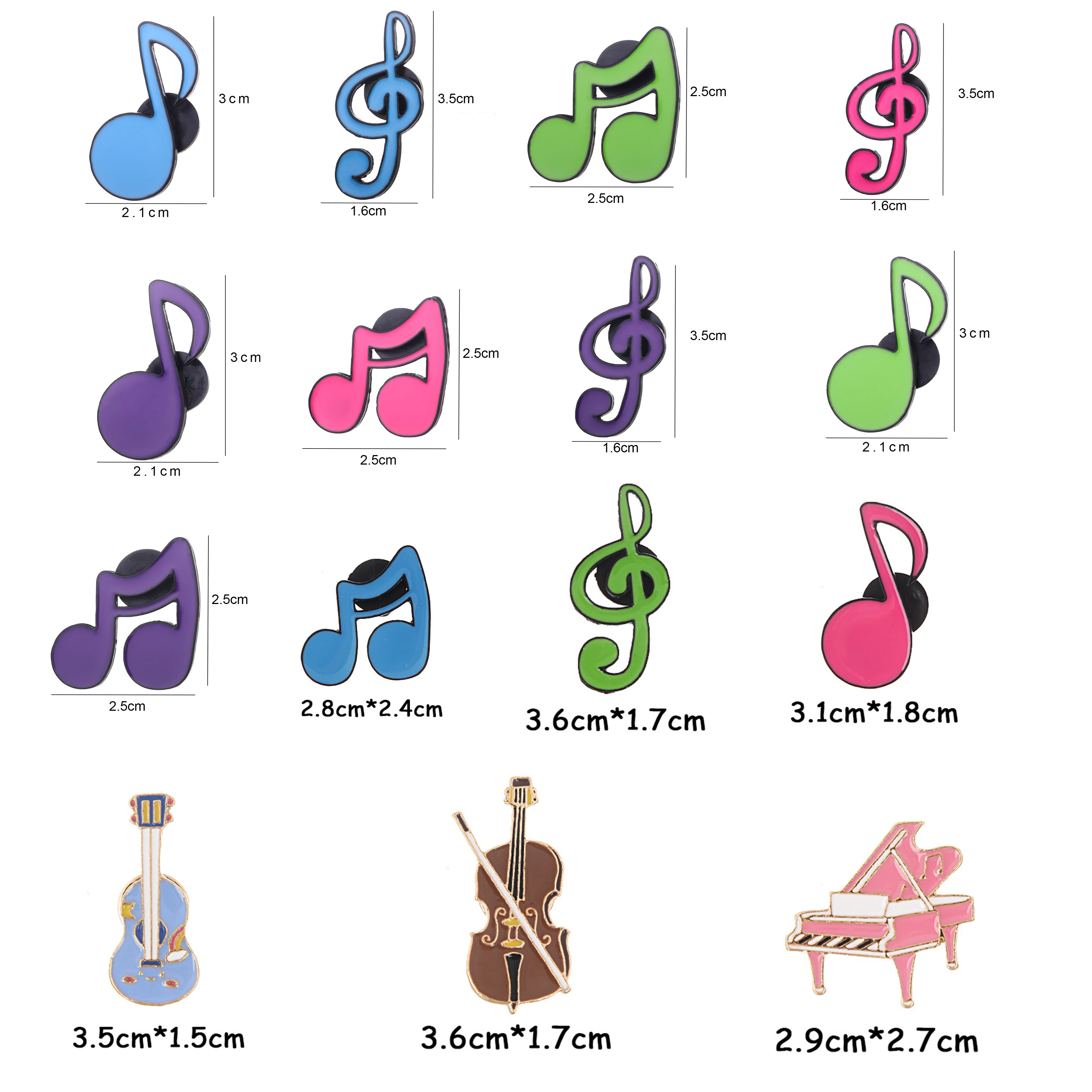 

Brooch Exquisite Guitar Piano Electronic Piano Styling Drip Oil Brooch Matching New Cartoon Music Series Alloy