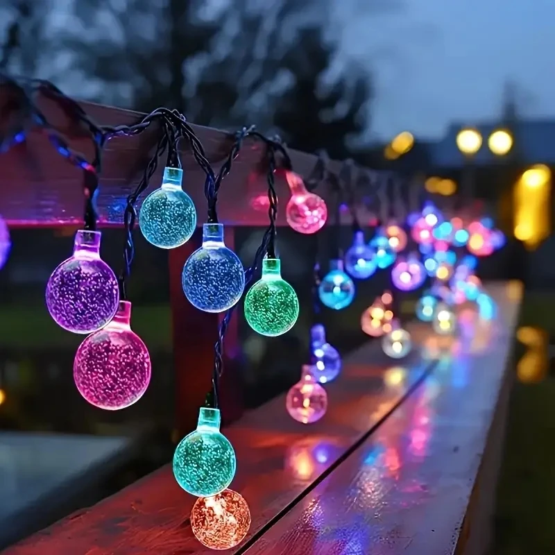 

Solar Bubble Balls Lamp String Lights Outdoor Water Drops Outdoor Waterproof Orb Christmas Lights Patio Holiday Party