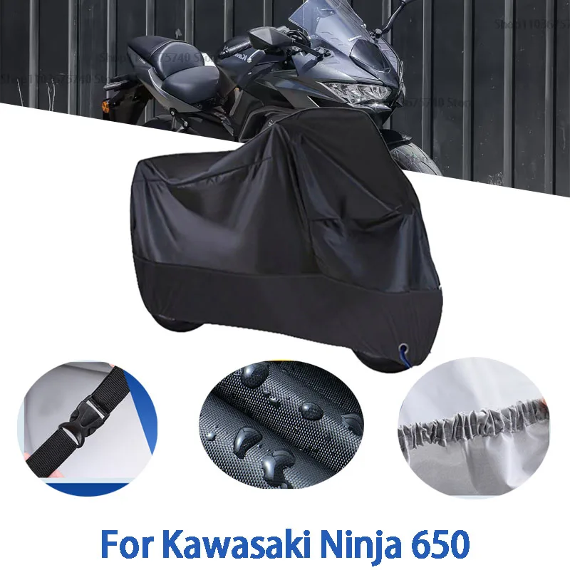 

Motorcycle Full Covers For Kawasaki Ninja 650 Car Outdoors Sun Protection Dust No Ear Thickened Oxford Clothcover Accessories