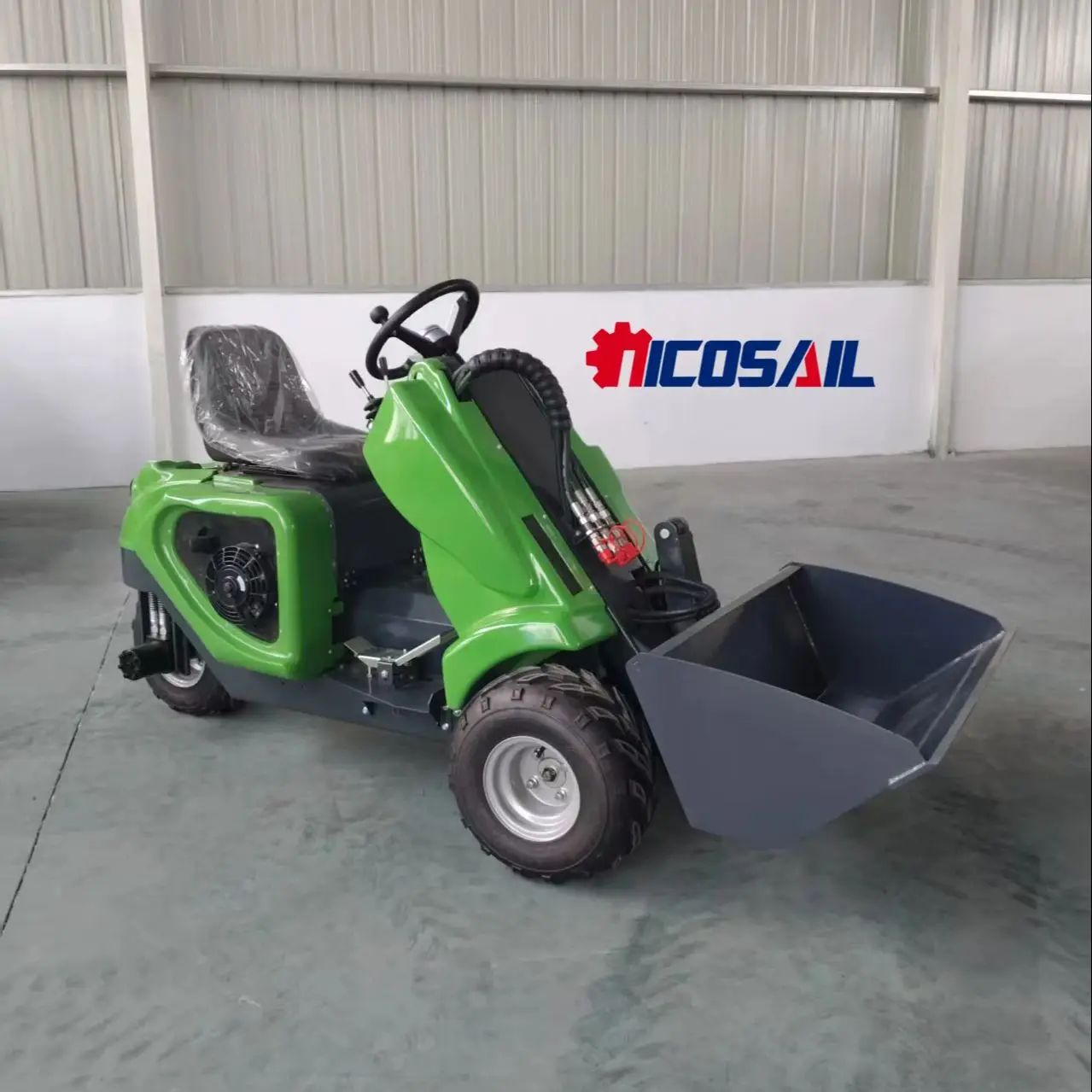 

Customized product mini anti-skid steering loader, 3-wheel mini wheel loader for sale, fully equipped