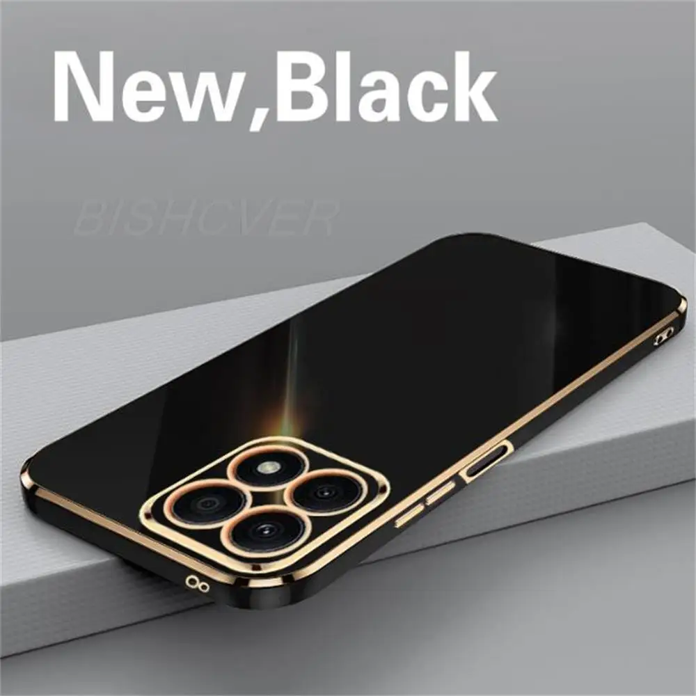 Luxury Square Plating Phone Case For Honor X8a 6.7