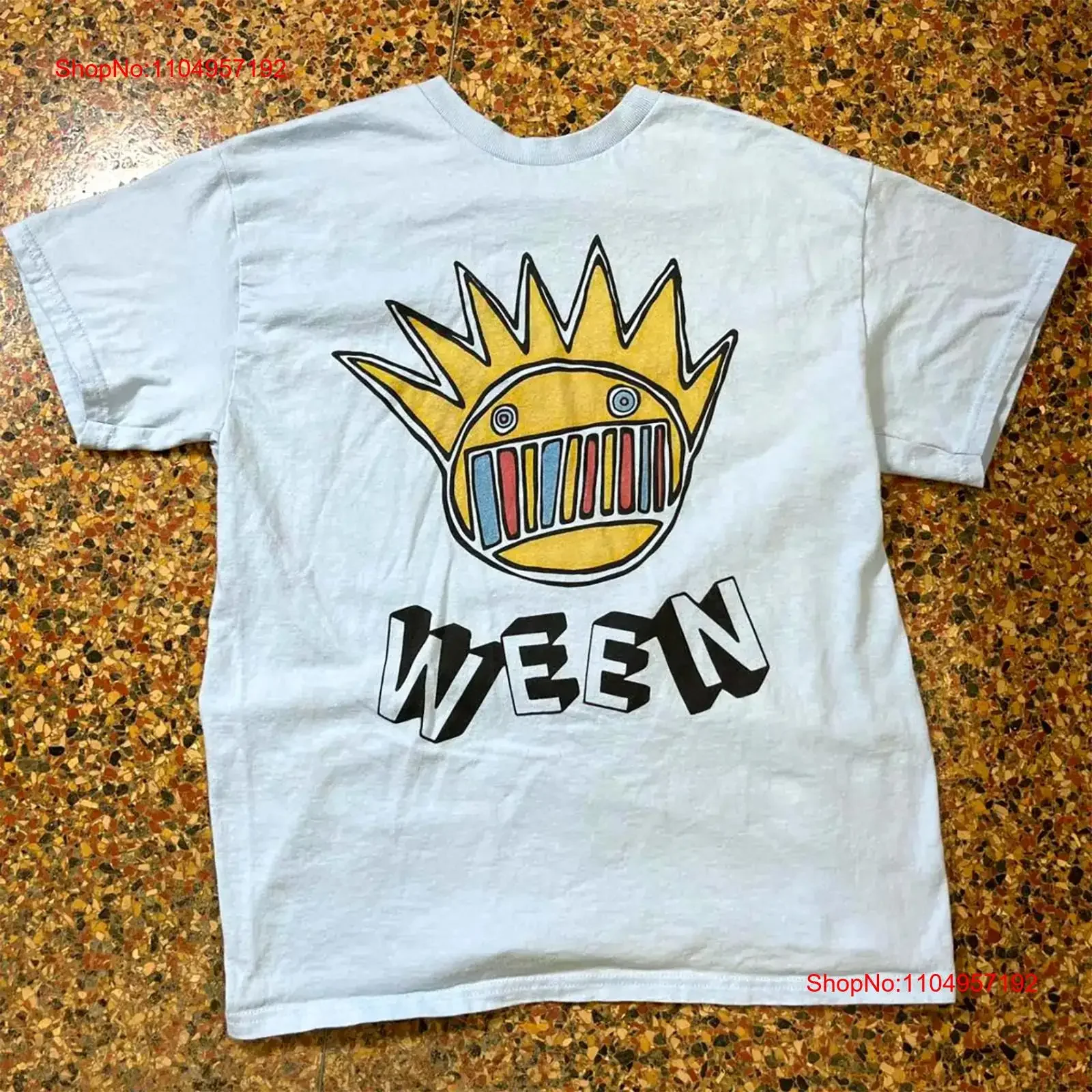 

Белая футболка Ween с альтернативным логотипом Rainbow Rock, размер S 5XL, винтажная стираная унисекс, слегка дизайнерская одежда с графикой, универсальная