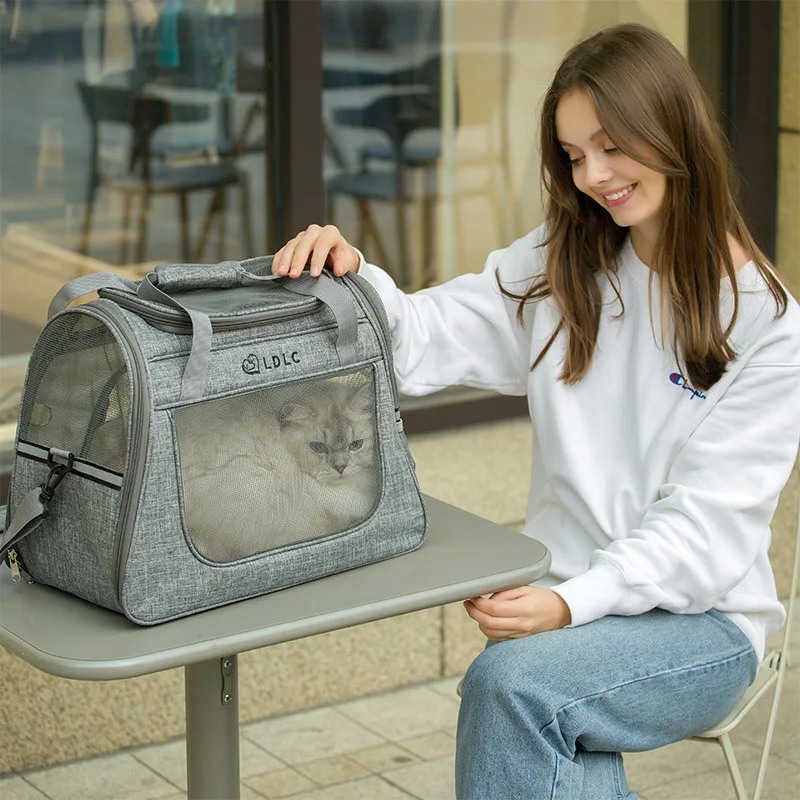 Oulylan Portable Cat Carrier Bag Foldable Cats Handbag Pet Shoulder Bag Crossbody Cat Backpack Outdoor Travel Transportation