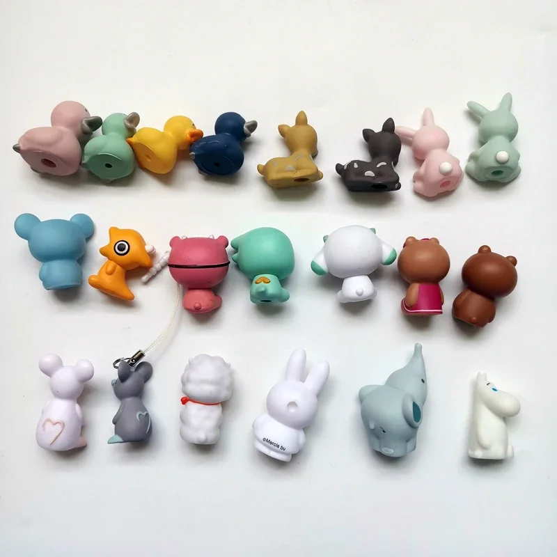 Cartoon Cute Animal Bunny Bear Mouse Duck Puppy Deer Elephant PVC Static Figure Model Limited Collection Toy Gift for Kid Girl