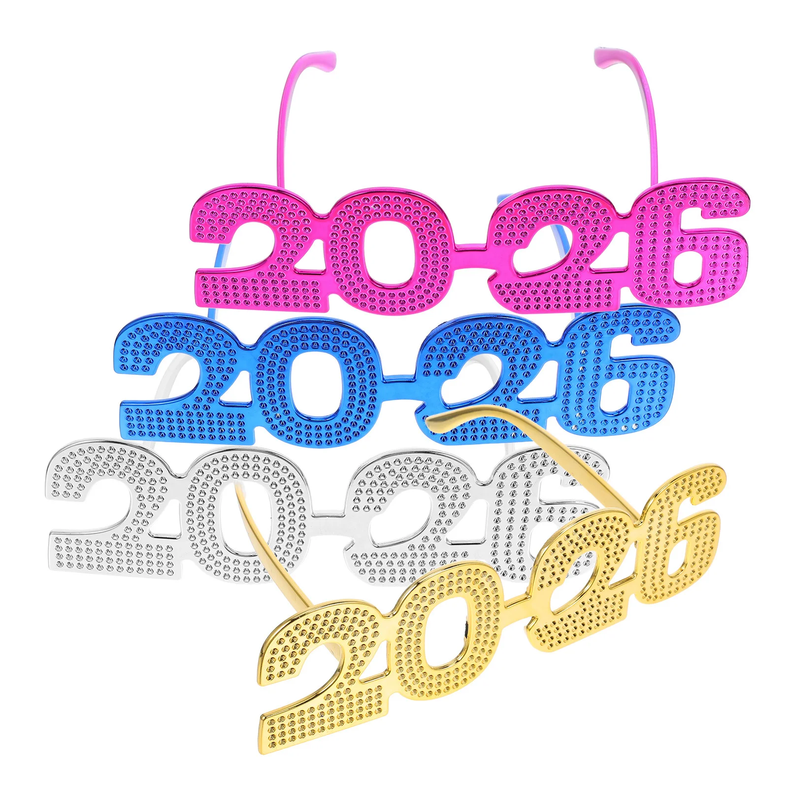 

4Pcs 2026 New Years Eve Glasses Glitter Number Sunglasses Graduation Party Eyewear Photo Booth Props Funny Accessories