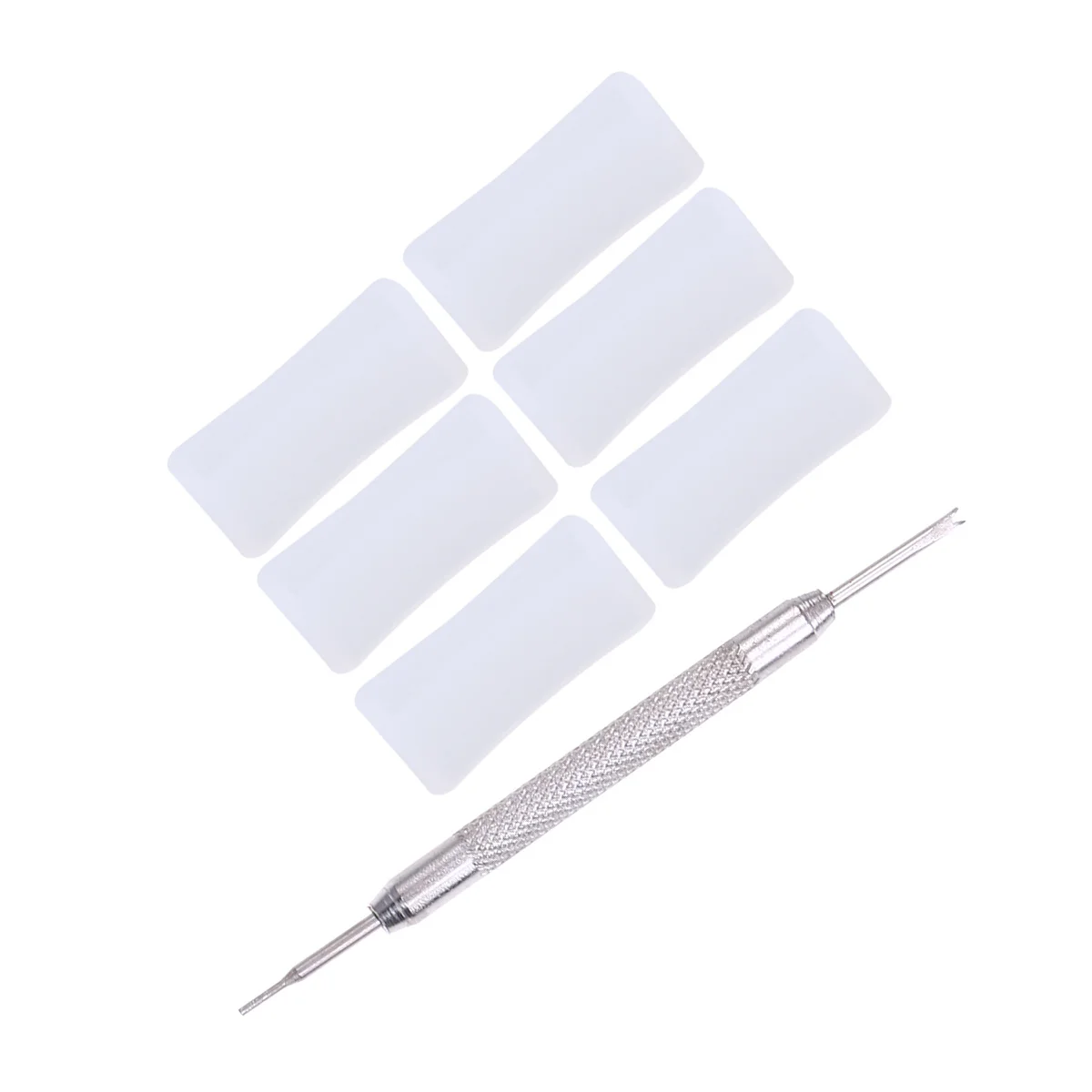 

6Pcs Silicone Watch Band Strap Loops 20mm Durable Wear Resistant Replacement Straps with Repair Tool Accessories