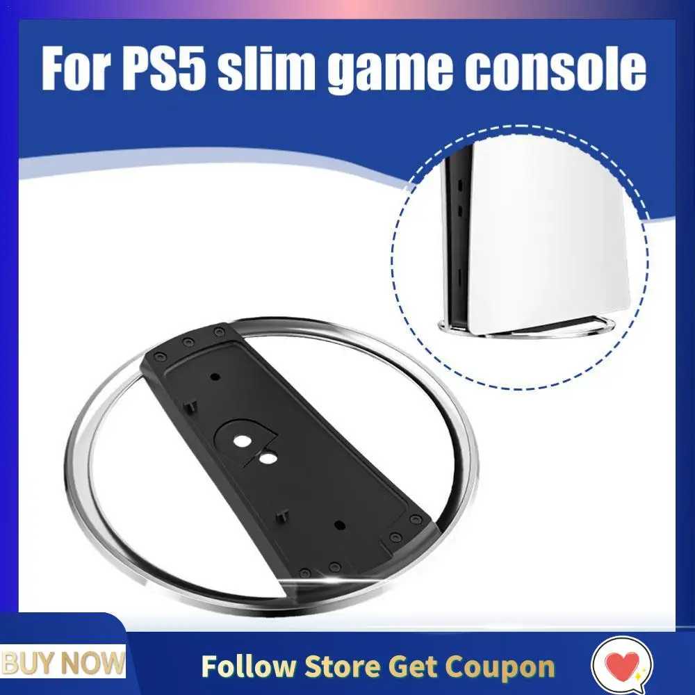 Portable Metal Vertical Stand for PS5 & PS5 Slim Digital Disk Version Anti-Slip Base Holder for Playstation 5 Game Console