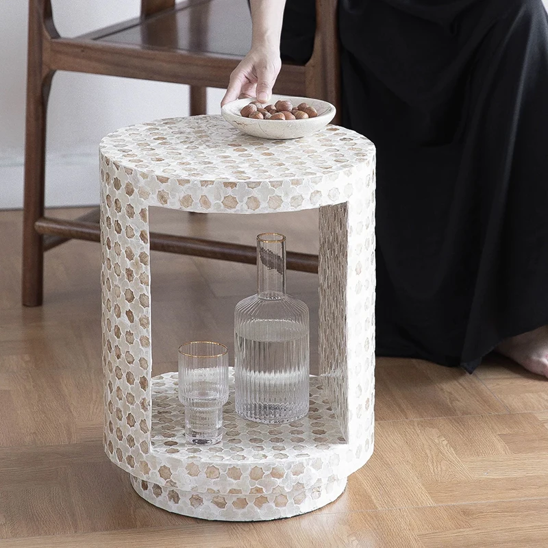k*-Artistic Shell Tea Table,Home Decoration Coffee Table,Creative Bedroom Nightstand,Living Room Decor Side Table,