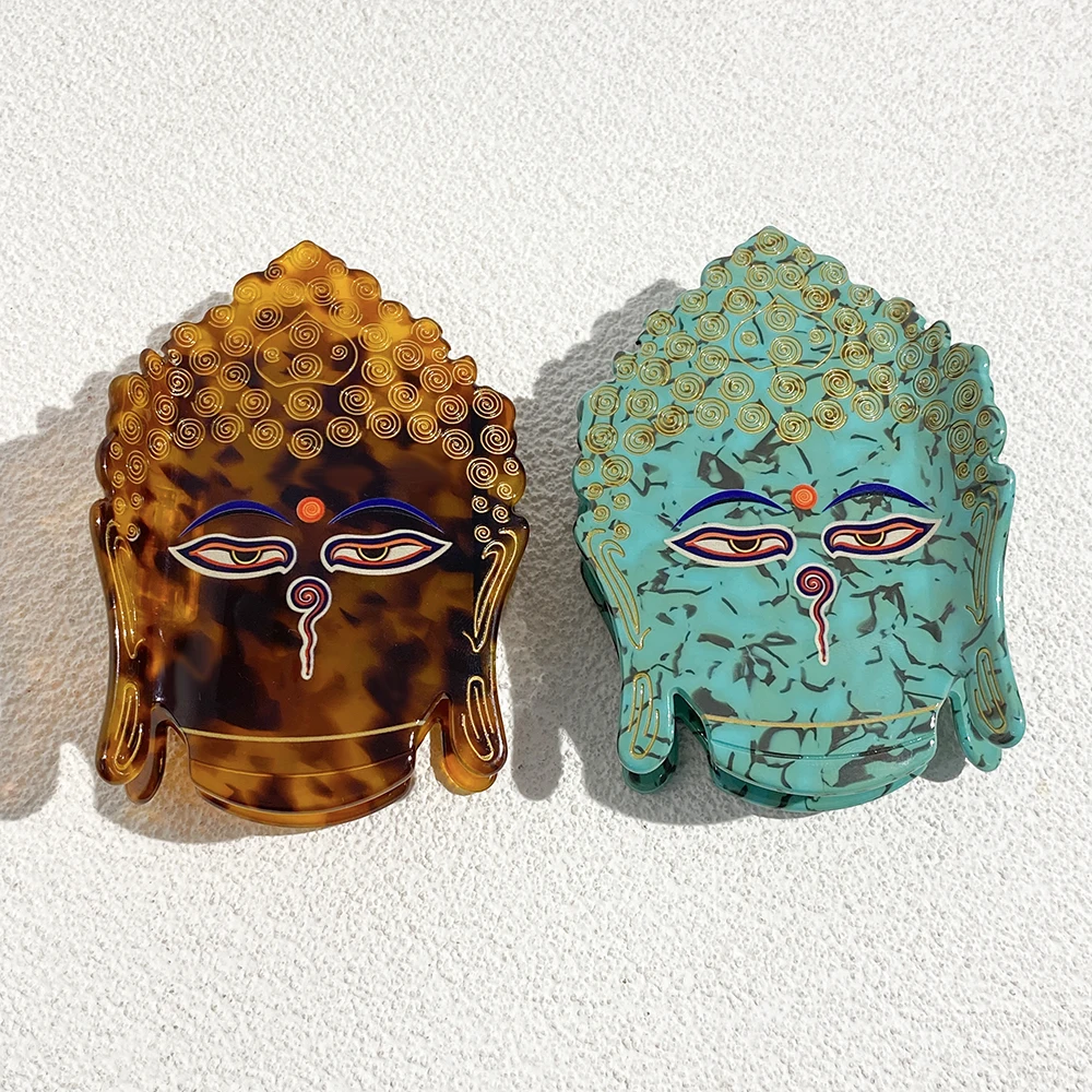 

Creative Oversize Acetate Buddhism Shape Crab Clamp Funny Geometric Non-Slip Ponytail Hairpin Hair Accessories For Women Tool